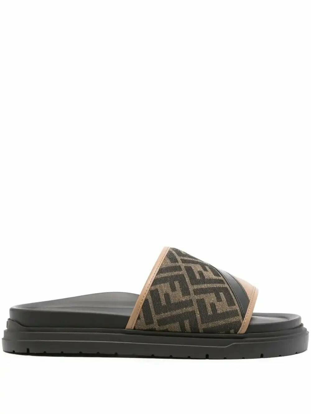 【関税&送料込】Fendi Cappuccino Leather Fendi Feel Slippers Cappuccino Leather Fendi Feel Slippers Fendi