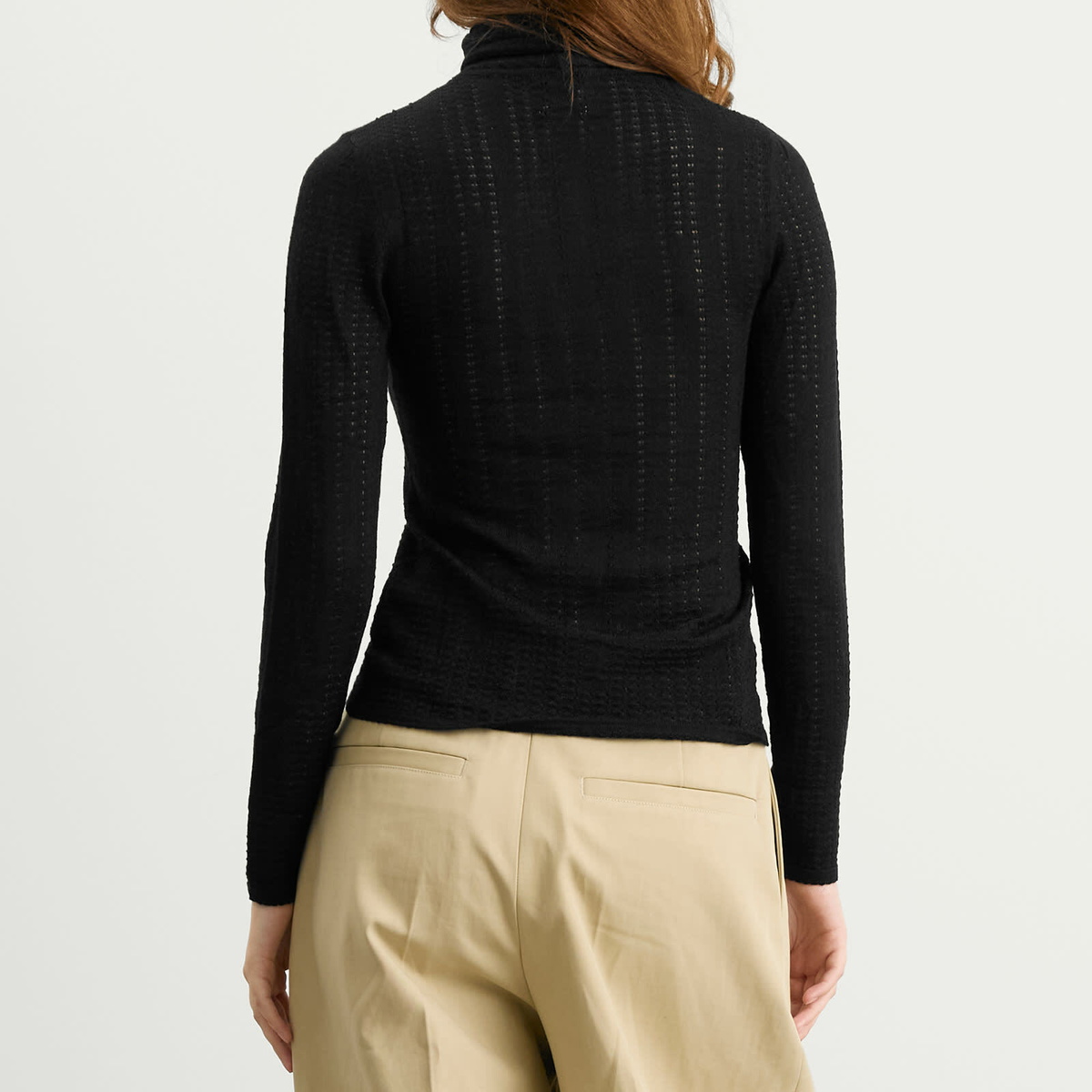 Bode Women's Louise Long Sleeve Knitted Top in Black