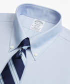 Brooks Brothers Men's Stretch Regent Regular-Fit Dress Shirt, Non-Iron Pinpoint Button-Down Collar | Blue