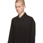 Sulvam Black Double Collar Shirt