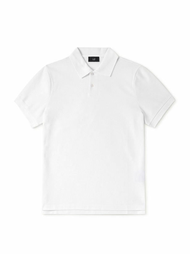 Photo: Dunhill - Logo-Embroidered Cotton-Piqué Polo Shirt - White