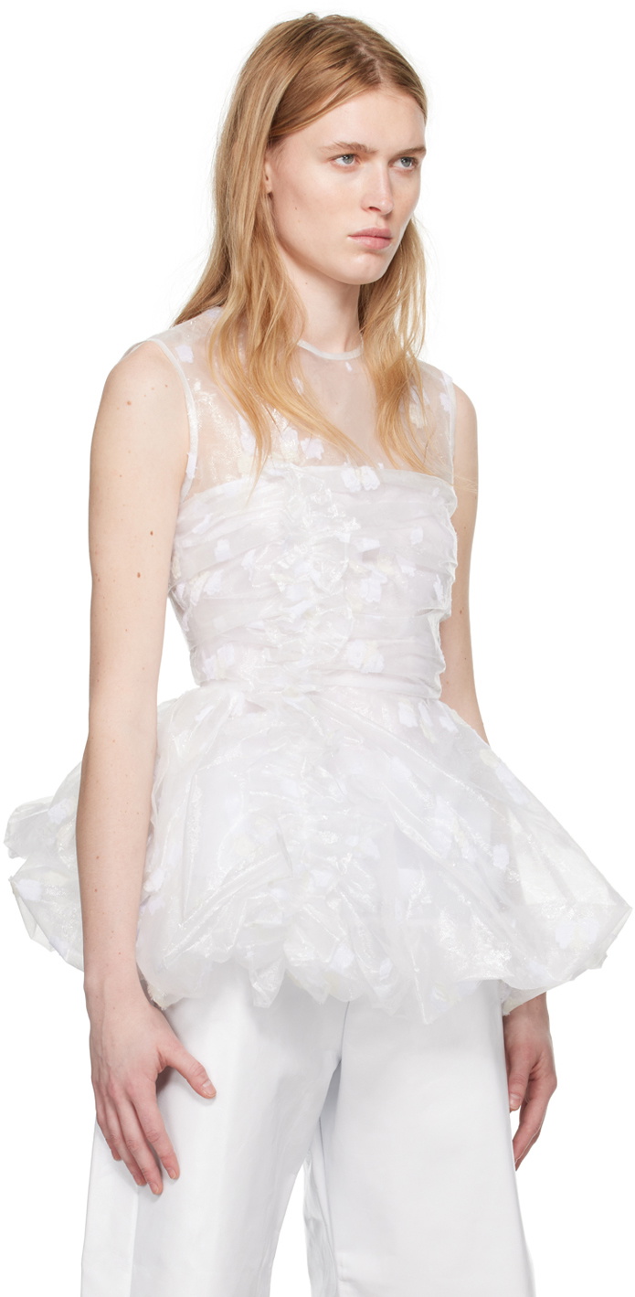 Cecilie Bahnsen White Gianna Top