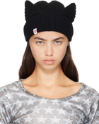 Charles Jeffrey LOVERBOY Black Ears Rib Beanie