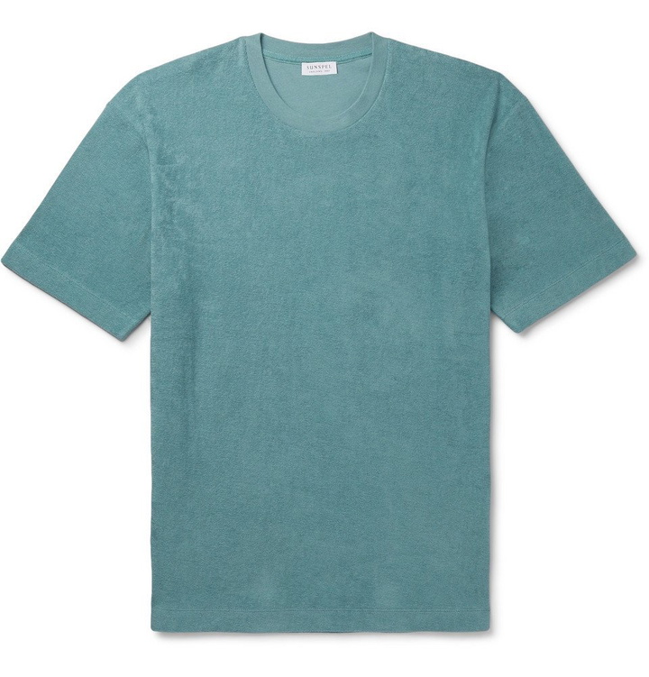 Photo: Sunspel - Cotton-Terry T-Shirt - Teal