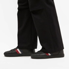 Moncler Men's New Monaco Tricolour Band Cupsole Sneakers in Black