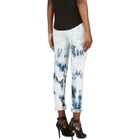 Anthony Vaccarello Blue Bleached Denim Cropped Jeans