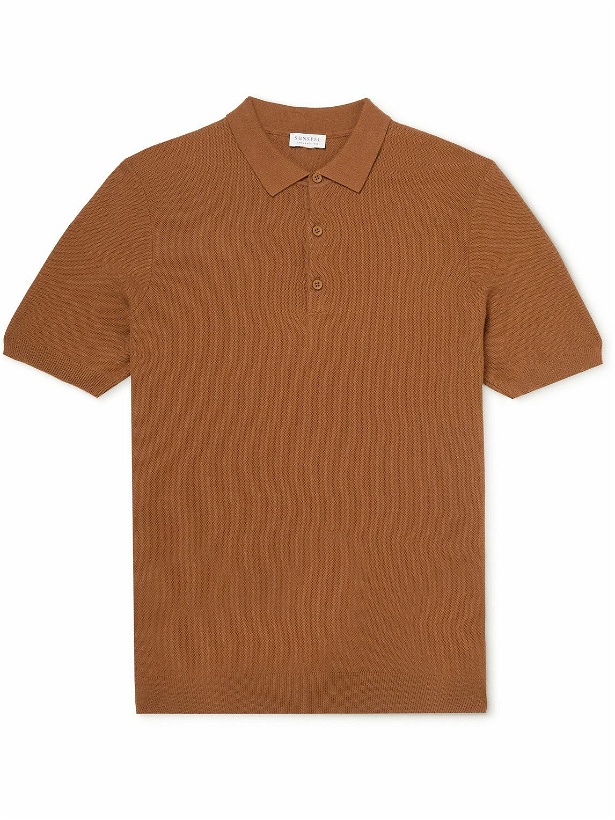 Photo: Sunspel - Slim-Fit Cotton-Piqué Polo Shirt - Brown