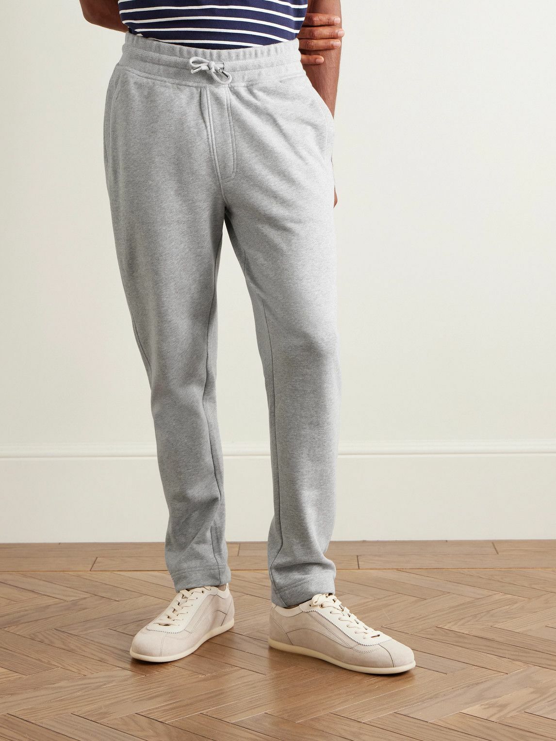 Mr P. - Slim-Fit Organic Cotton-Jersey Sweatpants - Gray