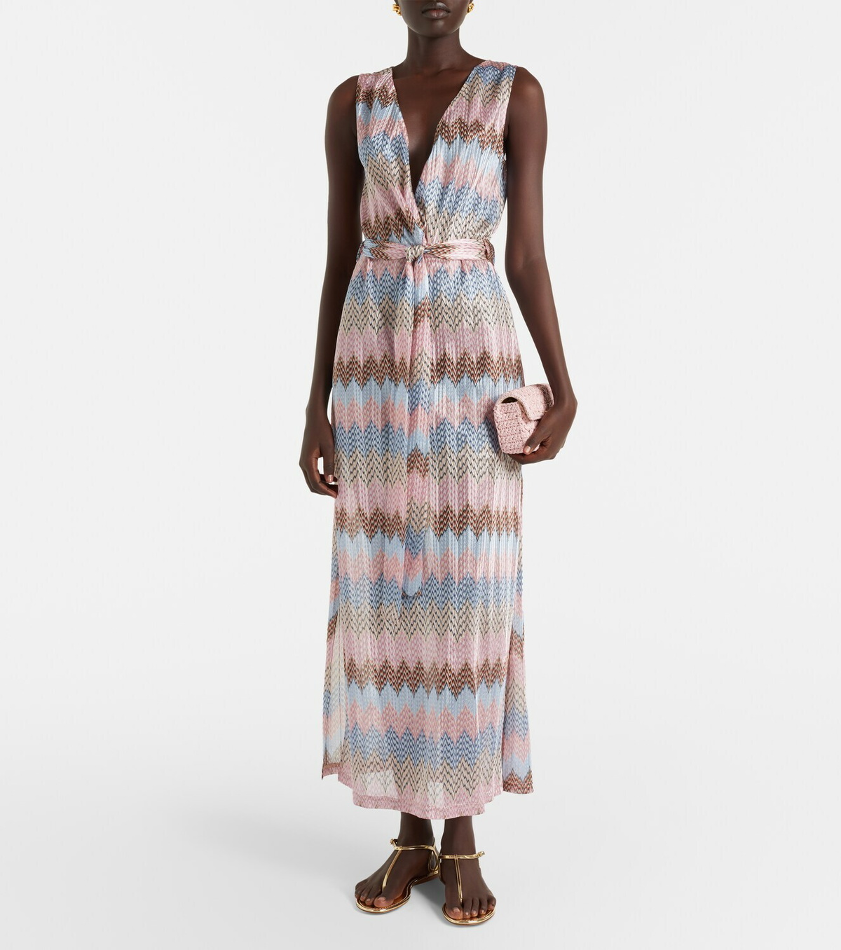 Melissa Odabash Bria belted knitted maxi dress