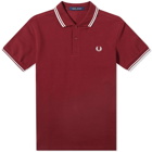 Fred Perry Authentic Men's Slim Fit Twin Tipped Polo Shirt in Port