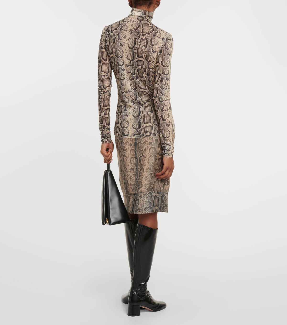 Sportmax Proteo snake-effect tulle top