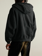Rhude - Logo-Print Cotton-Jersey Zip-Up Hoodie - Black