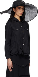 Junya Watanabe Black Sinamay Cloth Natural Straw Hat
