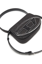 Diesel 1DR-Iconic shoulder bag in glitter fabric - Shoulder Bags Womens in Black