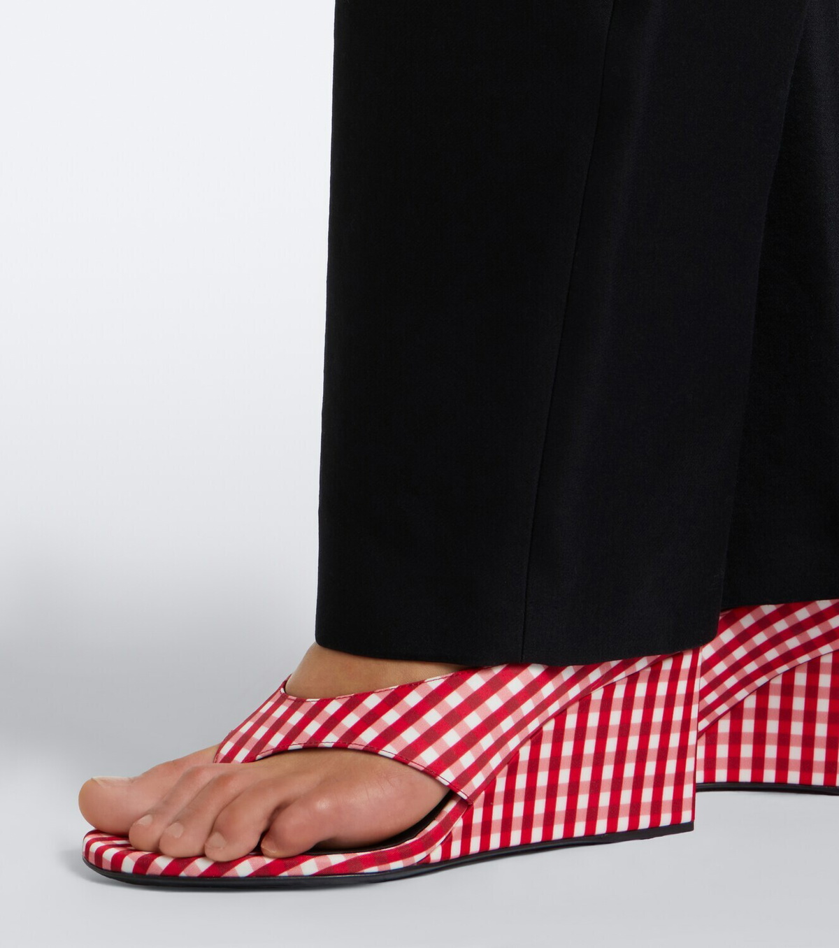 Alaïa Cube gingham wedge sandals