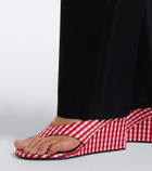 Alaïa Cube gingham wedge sandals