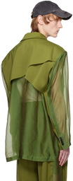 Feng Chen Wang Green Deconstructed Blazer