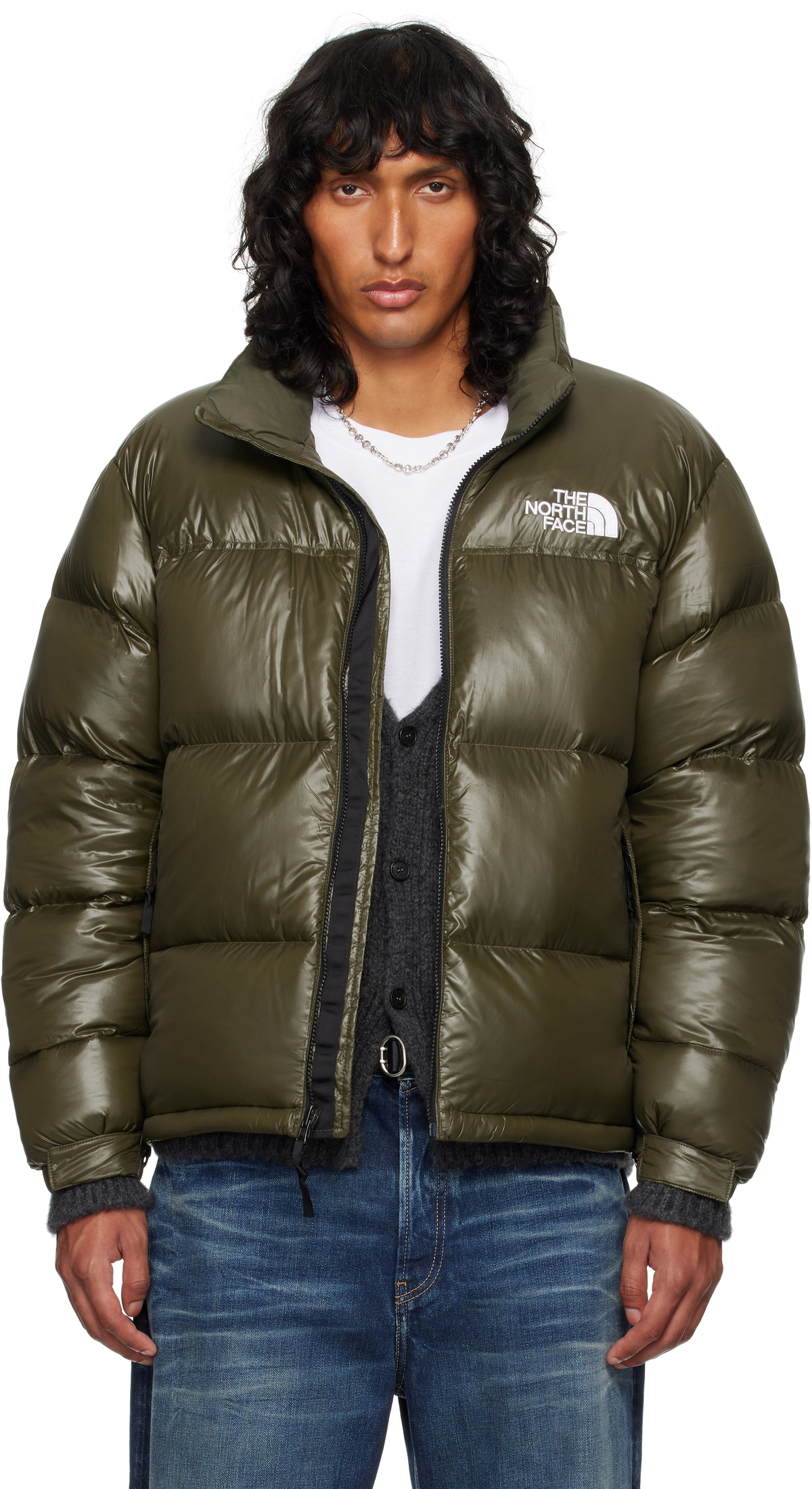 Khaki north face puffer online