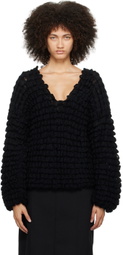 Subtle Le Nguyen Black V-Neck Sweater