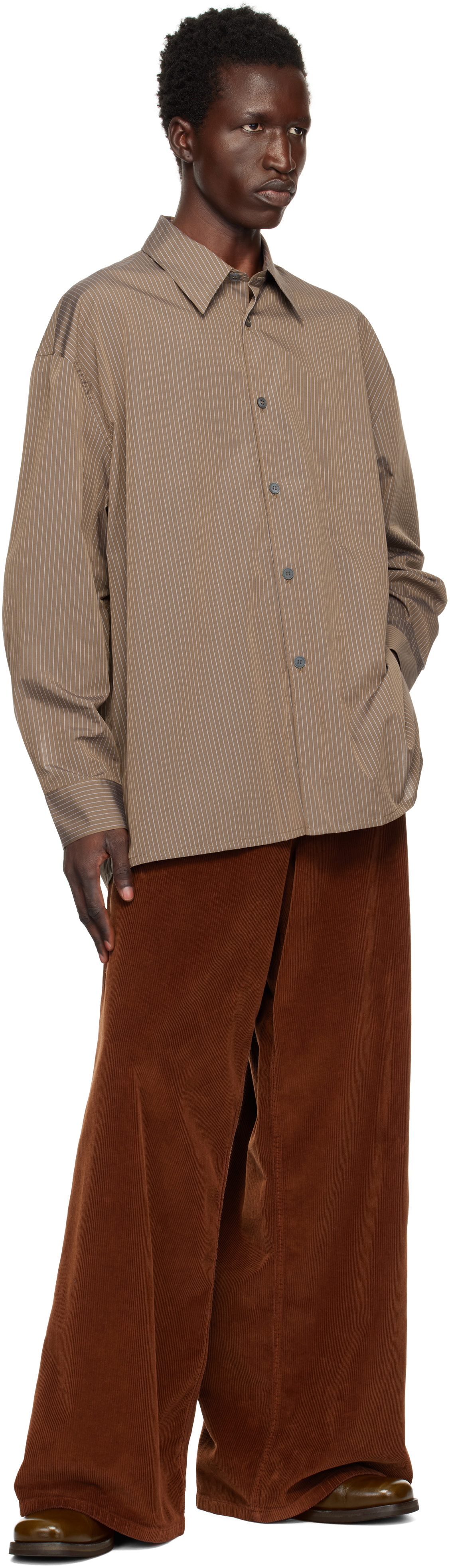 Studio Nicholson Brown Strike Shirt Studio Nicholson