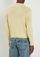 Second Layer Vexed V-neck Cotton-blend Jumper Yellow