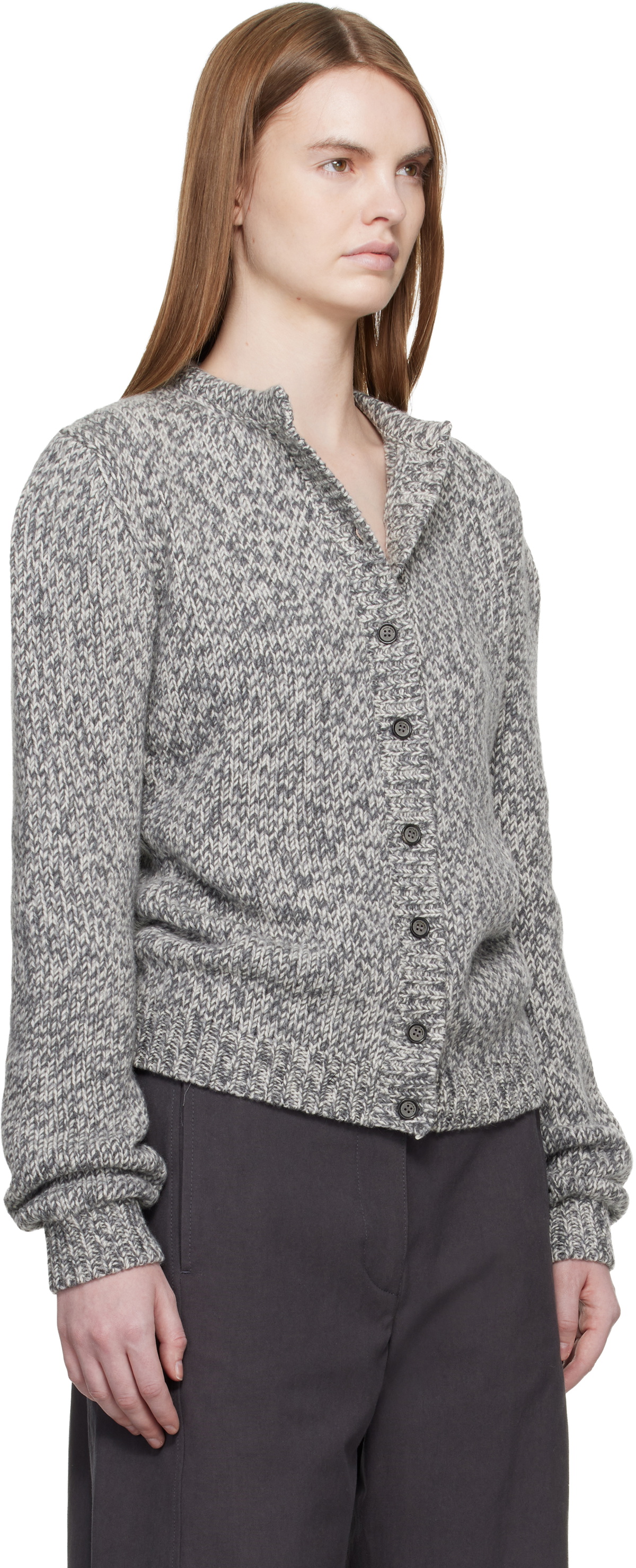 Magda Butrym Gray Classic Marled Cardigan
