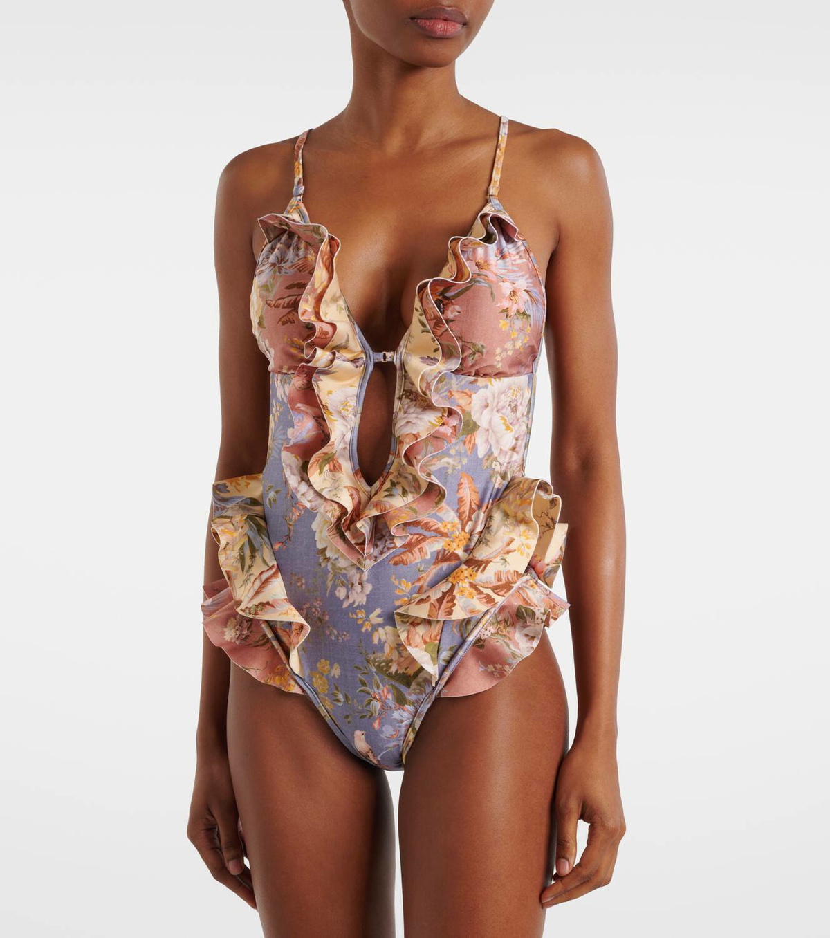 Zimmermann Tallow Waterfall ruffled swimsuit Zimmermann