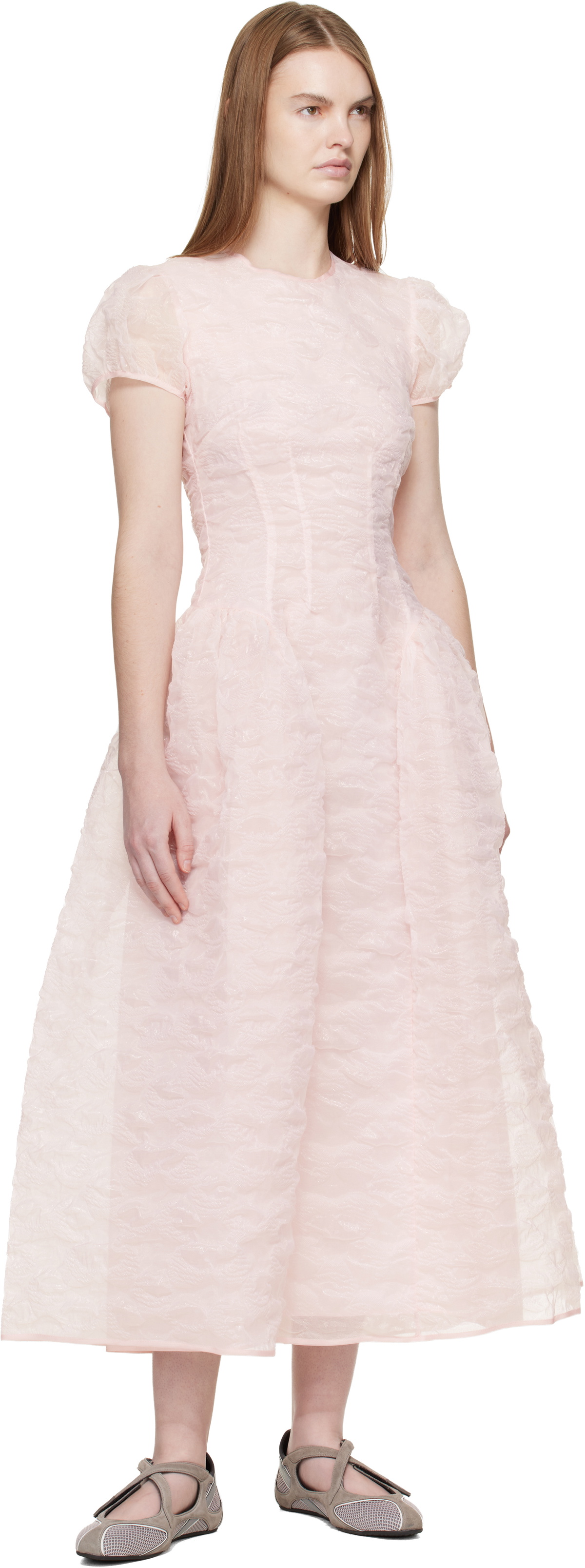 Cecilie Bahnsen Pink CBcleopatra Midi Dress
