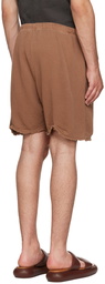 Les Tien Brown Bar Tack Shorts