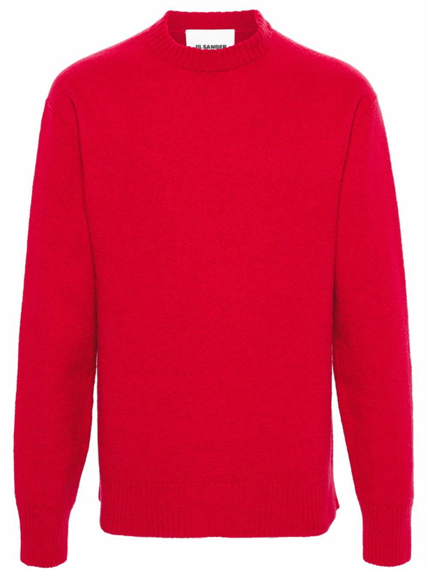 Photo: Jil Sander Red Crew Neck Wool Jumper