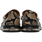 Toga Virilis Beige Embossed Snake Loafers