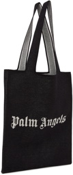 Palm Angels Black Knit Shopper Tote