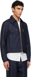FUMITO GANRYU Navy Work Riders Denim Jacket
