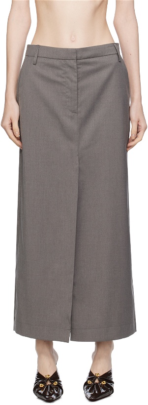 Photo: REMAIN Birger Christensen Gray Suiting Maxi Skirt
