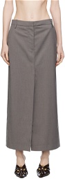 REMAIN Birger Christensen Gray Suiting Maxi Skirt