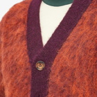 Brain Dead Men's Blurry Lines Alpaca Knit Cardigan in Purple