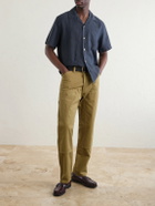 Drake's - Camp-Collar Linen Shirt - Blue