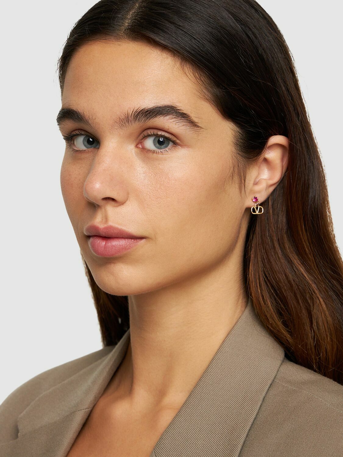 VALENTINO GARAVANI V Logo & Crystal Drop Earrings Valentino