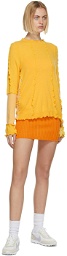 Sherris Yellow Wool & Cashmere Ruffle Sweater