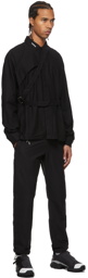 HELIOT EMIL Black Layered Collar Strap Shirt