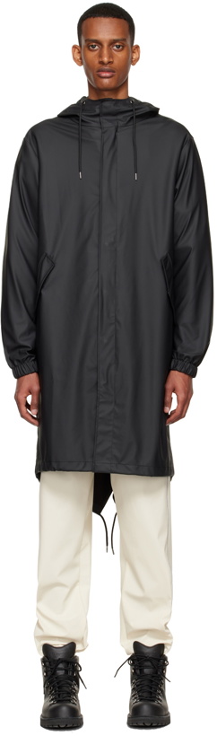 Photo: RAINS Black Polyester Coat