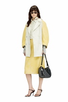 Diesel Cocoon-sleeve peacoat in cracked leather - Leather jackets Womens in Multicolor