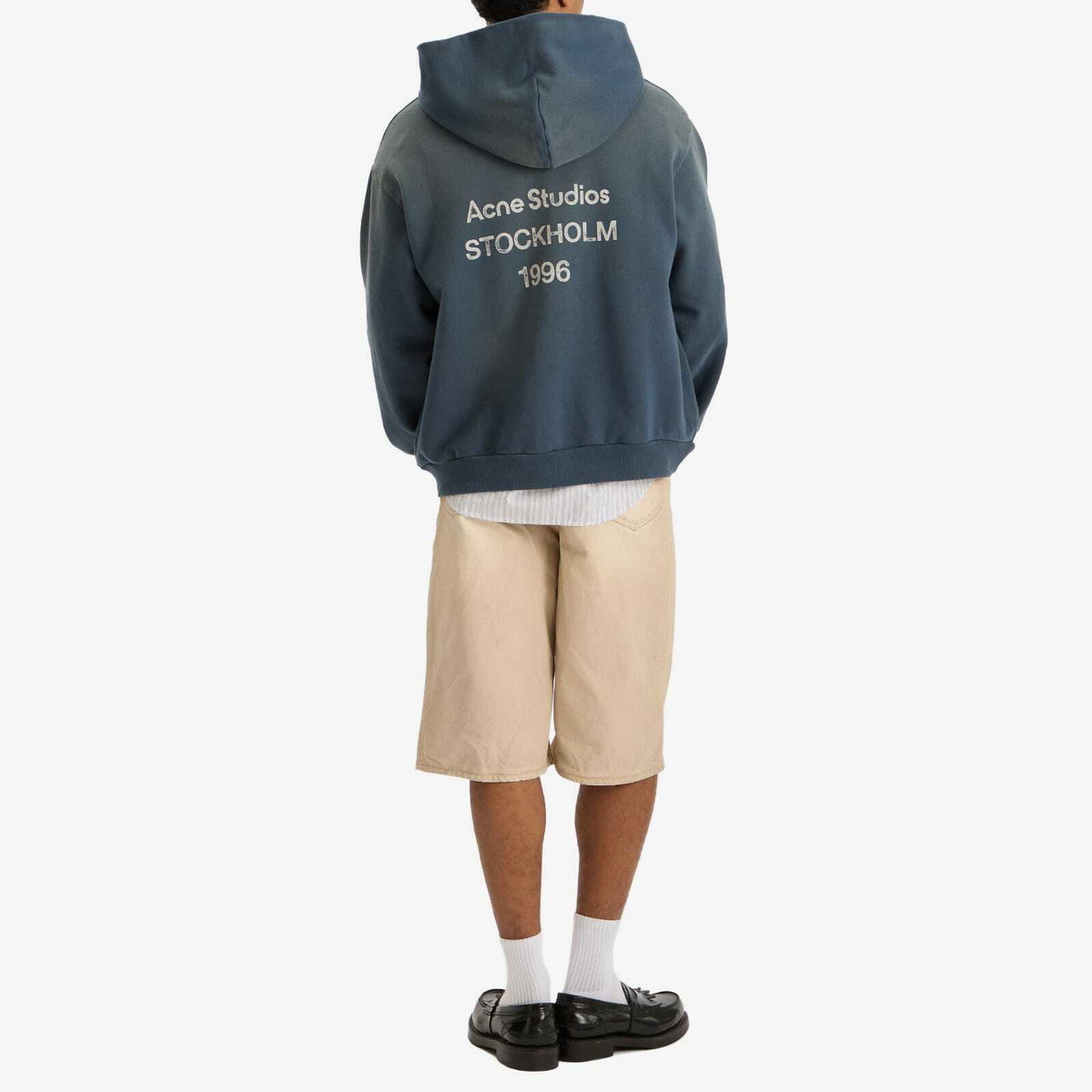 Acne Studios Men's 1996 Back Logo Hoodie in Deep Blue Acne Studios