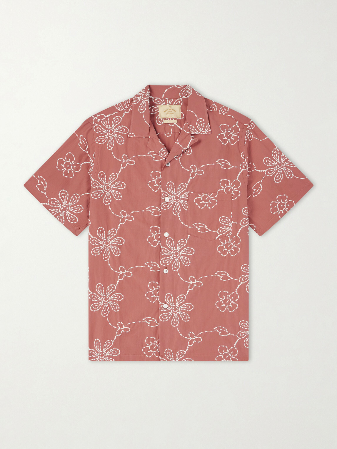 Portuguese Flannel - Compota Embroidered Cotton-Blend Shirt - Red