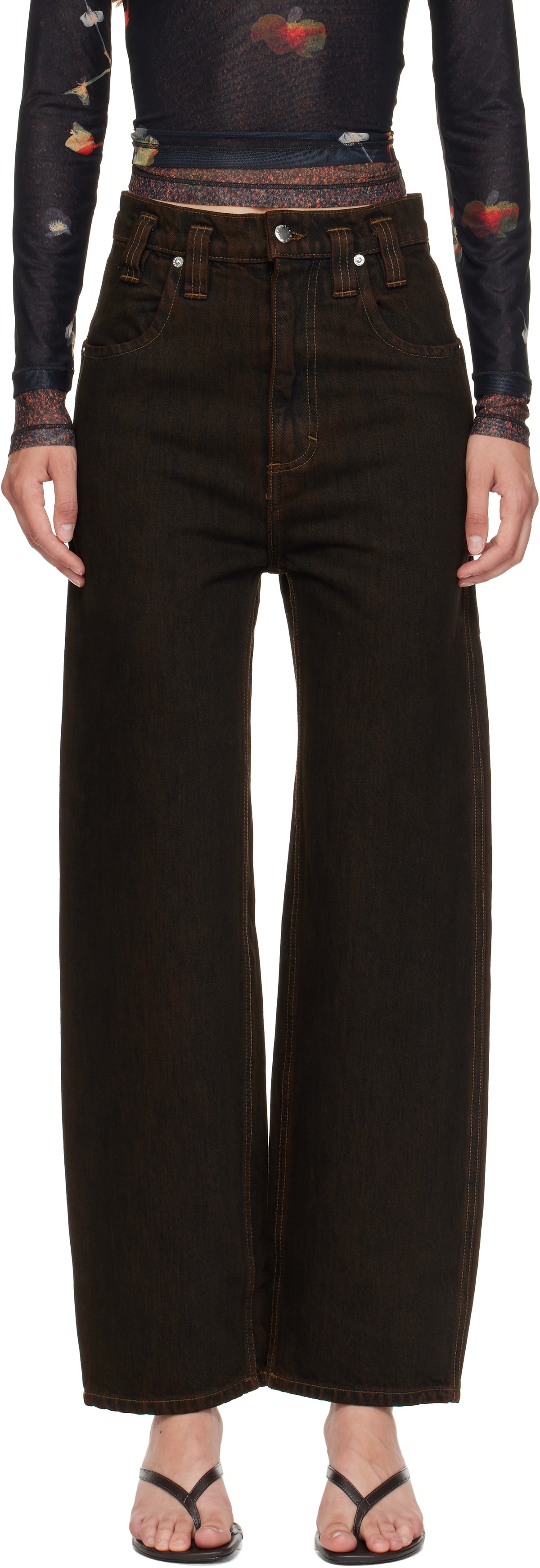Eckhaus Latta Brown Baggy Jeans