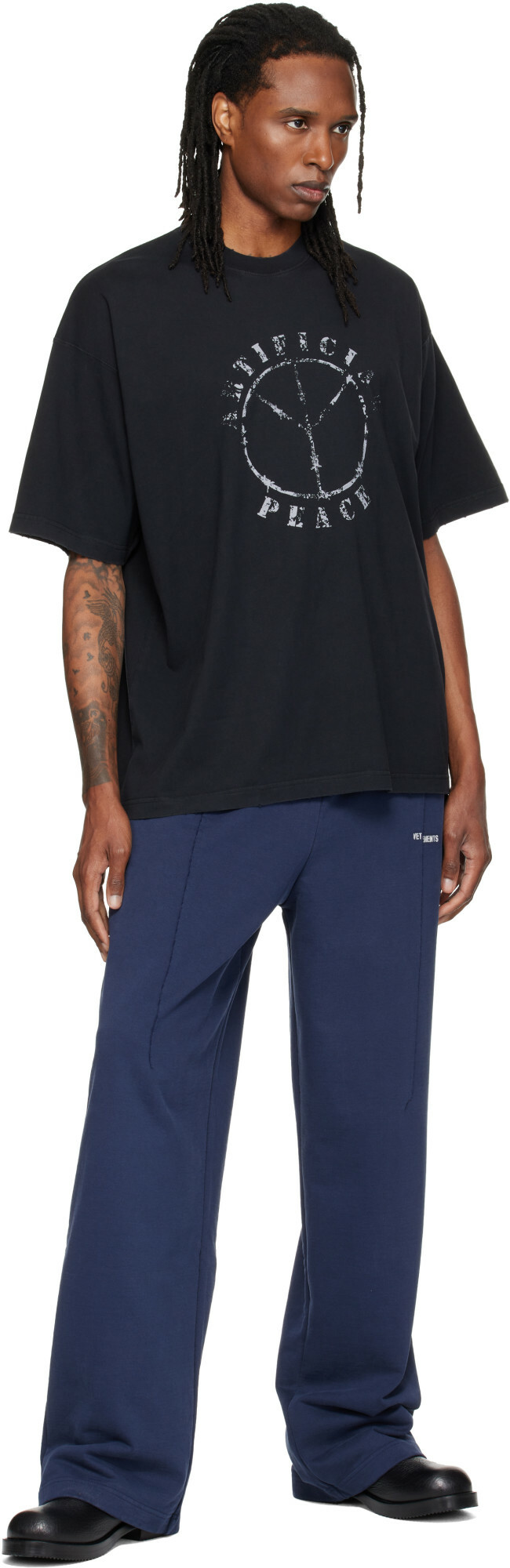 VETEMENTS Black 'Artificial Peace' Oversized T-shirt