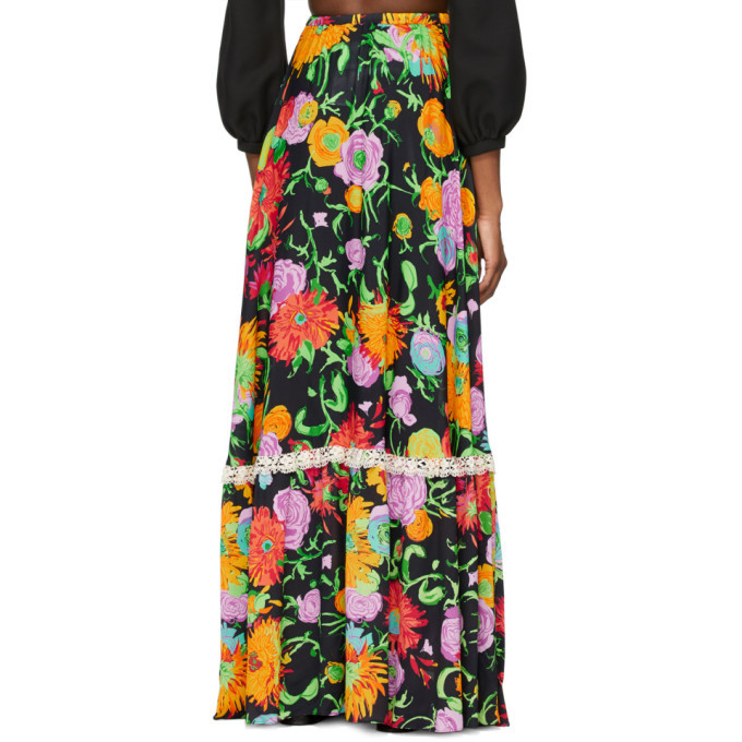 スカート Ken Scott- Print Viscose Skirt Gucci Black Ken Scott Edition Print Skirt Gucci