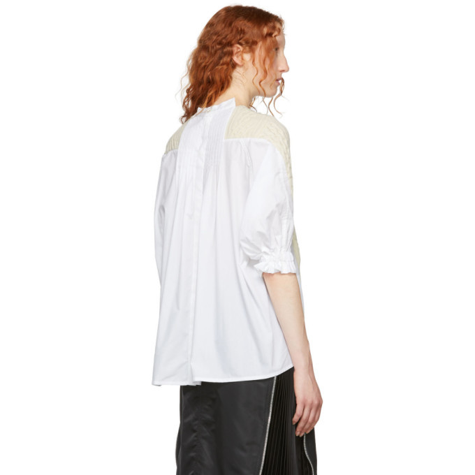 Sacai White Cotton Poplin Sweater