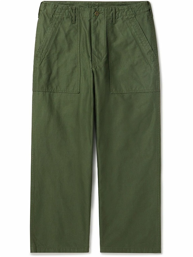 Photo: Beams Plus - Wide-Leg Cotton Trousers - Green