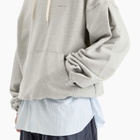 Anglan Men's Valley Tuck Sweat Balloon Hoodie in Melange Grey 